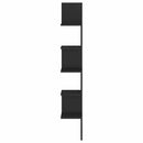 væghængt hjørnehylde 20x20x127,5 konstrueret træ sort