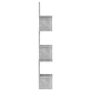 væghængt hjørnehylde 20x20x127,5 cm konstrueret træ betongrå