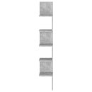 væghængt hjørnehylde 20x20x127,5 cm konstrueret træ betongrå