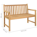 havebænk 114 cm massivt teaktræ