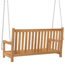 gyngebænk 114x60x64 cm massivt teaktræ