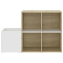 skoskab 105x35,5x70 cm konstrueret træ hvid og sonoma-eg