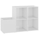 skoskab 105x35,5x70 cm konstrueret træ hvid højglans