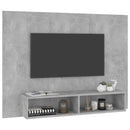 væghængt tv-skab 120x23,5x90 cm konstrueret træ grå