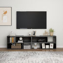 tv-skab 149x30x52 cm konstrueret træ grå højglans