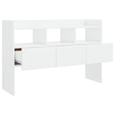 skænk 105x30x70 cm konstrueret træ hvid højglans