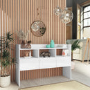 skænk 105x30x70 cm konstrueret træ hvid højglans