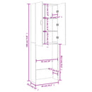 vaskemaskineskab 64x25,5x190 cm sonoma-eg