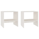 sengeskabe 2 stk. 40x30,5x40 cm massivt fyrretræ hvid