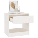 sengebord 40x31x40 cm massivt fyrretræ hvid