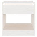 sengebord 40x31x40 cm massivt fyrretræ hvid