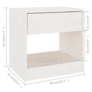 sengebord 40x31x40 cm massivt fyrretræ hvid