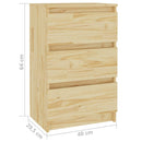 sengebord 40x29,5x64 cm massivt fyrretræ