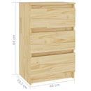 sengeborde 2 stk. 40x29,5x64 cm massivt fyrretræ