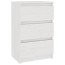 sengebord 40x29,5x64 cm massivt fyrretræ hvid