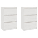sengeborde 2 stk. 40x29,5x64 cm massivt fyrretræ hvid