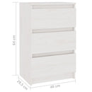 sengeborde 2 stk. 40x29,5x64 cm massivt fyrretræ hvid