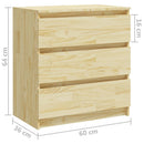 sengebord 60x36x64 cm massivt fyrretræ