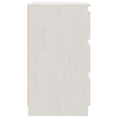 sengebord 60x36x64 cm massivt fyrretræ hvid