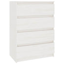 kommode 60x36x84 cm massivt fyrretræ hvid