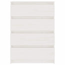 kommode 60x36x84 cm massivt fyrretræ hvid