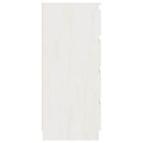kommode 60x36x84 cm massivt fyrretræ hvid