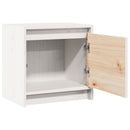 sengebord 40x30,5x40 cm massivt fyrretræ hvid
