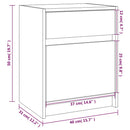 sengebord 40x31x50 cm massivt fyrretræ