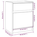 sengebord 40x31x50 cm massivt fyrretræ hvid
