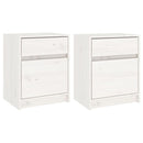 sengeborde 2 stk. 40x31x50 cm massivt fyrretræ hvid