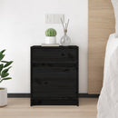 sengeskabe 2 stk. 40x31x50 cm massivt fyrretræ sort