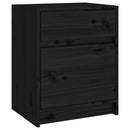sengeskabe 2 stk. 40x31x50 cm massivt fyrretræ sort