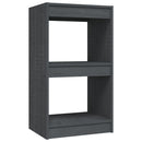 bogreol 40x30x71,5 cm massivt fyrretræ grå