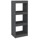 bogskab/rumdeler 40x30x103,5 cm massivt fyrretræ grå