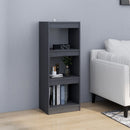 bogskab/rumdeler 40x30x103,5 cm massivt fyrretræ grå
