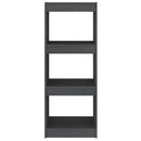 bogskab/rumdeler 40x30x103,5 cm massivt fyrretræ grå