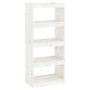 bogreol/rumdeler 60x30x135,5 cm massivt fyrretræ hvid