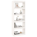 bogreol/rumdeler 60x30x167,5 cm massivt fyrretræ hvid