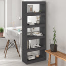 bogreol/rumdeler 60x30x167,5 cm massivt fyrretræ grå