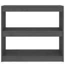 bogreol/rumdeler 80x30x71,5 cm massivt fyrretræ grå