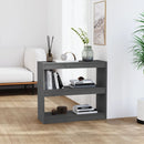 bogreol/rumdeler 80x30x71,5 cm massivt fyrretræ grå