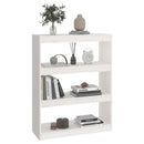 bogskab/rumdeler 80x30x103,5 cm massivt fyrretræ hvid