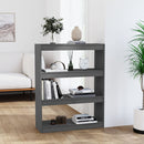 bogreol/rumdeler 80x30x103,5 cm massivt fyrretræ grå