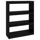 bogreol/rumdeler 80x30x103,5 cm massivt fyrretræ sort