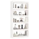 bogreol/rumdeler 80x30x167,4 cm massivt fyrretræ hvid