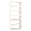 bogreol/rumdeler 80x30x199,5 cm massivt fyrretræ hvid