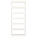 bogreol/rumdeler 80x30x199,5 cm massivt fyrretræ hvid