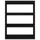 bogreol/rumdeler 100x30x103 cm massivt fyrretræ sort