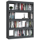 bogreol/rumdeler 100x30x135,5 cm massivt fyrretræ grå