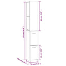 badeværelsesskab 25x26,5x170 cm konstrueret træ hvid